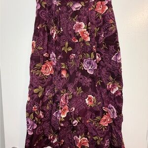 Jaclyn Smith Floral Maxi Skirt in Purple and Pink